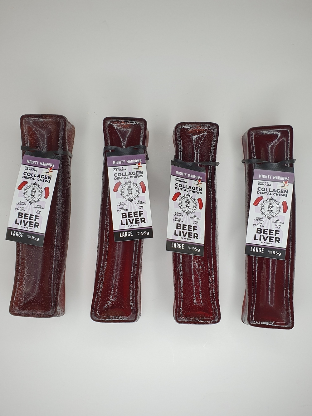 Wag & Bright Mighty Marrows Collagen Beef Liver Dental Chews– Large Pack Of 4